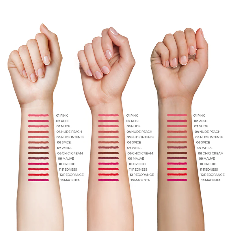 رنگهای مداد لب اکسترا پیگمنت ژوان